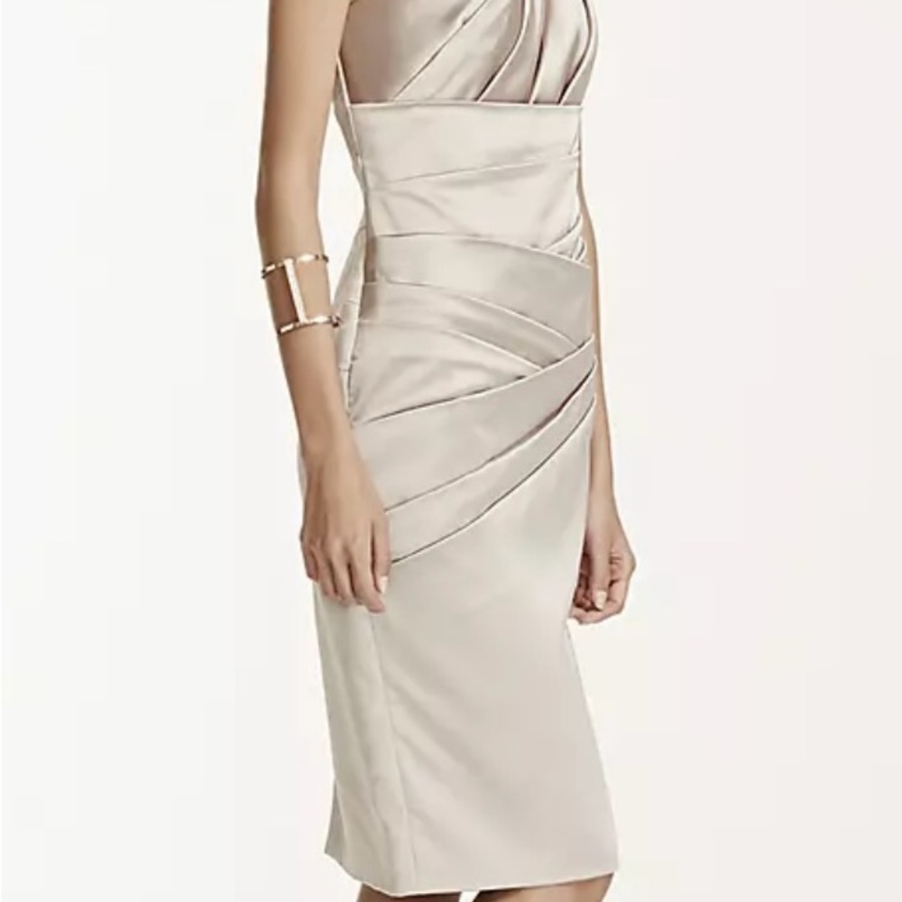 Short One Shoulder Stretch Satin Bridesmaid Dress Style 85106 Women’s 10